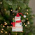 Santa Hat on USPS "Priority Mail" Packages Christmas Ornament - 4.5" - White and Red - IMAGE 2