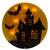 Lighted Haunted House Halloween Window Silhouette - 13.75" - Clear Lights - IMAGE 1