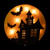 Lighted Haunted House Halloween Window Silhouette - 13.75" - Clear Lights - IMAGE 3
