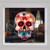 15" Lighted Day of the Dead Sugar Skull Halloween Window Silhouette Decor - IMAGE 2