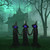 LED Lighted Color-Changing Faceless Witch Trio Outdoor Halloween Stakes - 4' - IMAGE 1