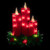 Lighted Candles Christmas Window Silhouette - 17.5" - Red - IMAGE 1