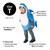 Blue and White Toddler Singing Daddy Shark Halloween Costume - 2T-4T - IMAGE 4