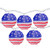 American Flag Paper Lantern Patriotic Patio Lights - 8.75' - White Wire - 10ct - IMAGE 2