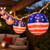 American Flag Paper Lantern Indoor Outdoor Light Set - 8.75' White Wire - 10ct
