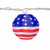 American Flag Paper Lantern Patriotic Patio Light Set -11" Spacing - White Wire - 10ct