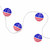 American Flag Paper Lantern Patriotic Patio Light Set -11" Spacing - White Wire - 10ct