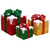 Set of 3 LED Lighted Green, Gold and Red Snowy Gift Boxes Outdoor Christmas Decorations - IMAGE 2