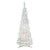 4' Pre-Lit White Tinsel Pop-Up Artificial Christmas Tree, Clear Lights - IMAGE 1