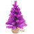 17.5" Boysenberry Purple Pine Tree in Natural Jute Base Christmas Decoration - IMAGE 1