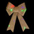 16" LED Lighted Gold Glitter Burlap Bow Christmas Decoration with Color Changing Lights - IMAGE 3