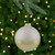 3.5" Brushed White and Gold Glass Ball Christmas Ornament - IMAGE 1