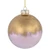 3.5" Brushed Matte Gold and Shiny Lavender Glass Ball Christmas Ornament - IMAGE 2