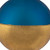 3.5" Blue and Gold Glass Ball Christmas Ornament - IMAGE 3