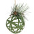 Hollow Metal Christmas Ball Ornament with Pinecone - 5" - Green - IMAGE 1