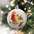 Norman Rockwell 'Santa and His Helpers' Glass Disc Christmas Ornament - 3" - IMAGE 3