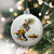 Norman Rockwell 'Bringing Home The Tree' Glass Disc Christmas Ornament - 3" - IMAGE 3