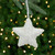 Plush Cable Knitted Star Hanging Christmas Ornament - 4" - Cream White - IMAGE 1