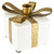 4.5" White Metal Gift Box Christmas Taper Candle Holder - IMAGE 1