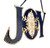 16" Blue and Gold "JOY" Metal Christmas Wall Sign - IMAGE 3