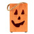 8" Large Orange Wood Jack O Lantern Halloween Candle Lantern - IMAGE 1