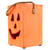 8" Large Orange Wood Jack O Lantern Halloween Candle Lantern - IMAGE 3