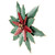 14" Small Green and Red Metal Poinsettia Christmas Wall Hanging - IMAGE 3