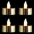 LED Lighted Flameless Flickering Tea Light Candles - Metallic Gold - Set of 4 - IMAGE 3
