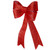 Tinsel 4-Loop Bow Christmas Decoration - 16" - Red - IMAGE 4