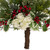 24" Pine Christmas Tree Wall Hanging Decoration with Berries and Holly - IMAGE 5