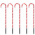 Set of 5 Red Lighted Candy Cane Christmas Lawn Stakes 28" - Battery Operated - IMAGE 1