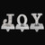 LED Lighted "JOY" Christmas Stocking Holder - 6.5" - Silver Finish - Set of 3 - IMAGE 3