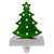 LED Lighted Shiny Christmas Tree Stocking Holder - 7" - Silver and Green - IMAGE 2