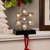 LED Lighted Glittered Snowflake Christmas Stocking Holder - 7" - Silver Finish - IMAGE 1