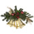 20" Decorated Burgundy and Gold Pine Artificial Christmas Swag with Bells - IMAGE 1