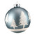 4" Slate Blue with Glittered Trees Glass Ball Christmas Ornament - IMAGE 1