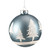 4" Slate Blue with Glittered Trees Glass Ball Christmas Ornament - IMAGE 3