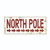 Red and White North Pole Sign Christmas Rectangular Wall Plaque Art 7" x 17" - IMAGE 1
