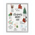 White and Red Christmas Seasonal Items List Rectangular Rustic Framed Wall Art 14" x 11" - IMAGE 1