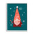 Blue and Red Gnome For Christmas Garden Elf Rectangular Framed Wall Art 20" x 16" - IMAGE 1