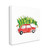 Green and Red Vintage Car with Christmas Tree Stretched Canvas Wall Art Decor 36" x 36" - IMAGE 1