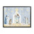 Blue and White Nativity Barn Stable Christmas Black Framed Wall Art 11" x 14" - IMAGE 1
