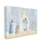 Blue and Yellow Nativity Barn Stable XXL Stretched Christmas Wall Art 48" x 36" - IMAGE 1