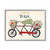 White and Red Framed "Oh What Fun It Is To Ride" Tandem Bicycle Wall Art 14" x 11" - IMAGE 1