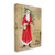 Beige and Red Santa Claus Postal Stretched Canvas Wall Art Decor 48" x 36" - IMAGE 1