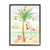 White and Black Tropical Flamingo Nautical Palm Tree Framed Christmas Wall Art 14" x 11" - IMAGE 1