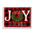 Red and Green Buffalo Plaid "Joy To World" White Framed Wall Art Decor 24" x 30" - IMAGE 1