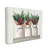 White and Green Jars with Christmas Berry Bouquets Rectangular Canvas Wall Art Decor 30" x 24" - IMAGE 1