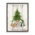White and Green Merry Christmas Tree Illustration Rectangular Framed Wall Art 20" x 16" - IMAGE 1