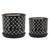 Dots Ceramic Planters with Saucers - 8" - Black and White - Set of 2 - IMAGE 1